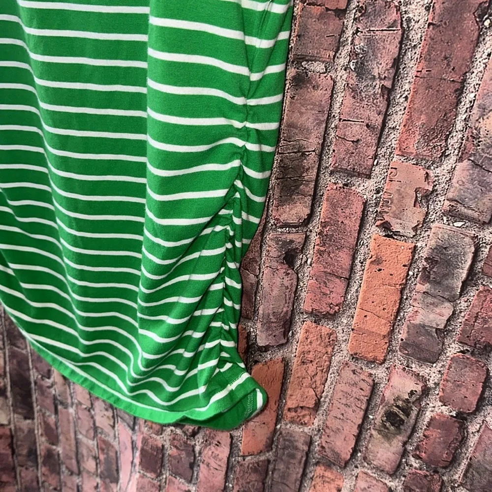 Michael Kors Green Ruched Cap Sleeve Muscle Tee size women’s large